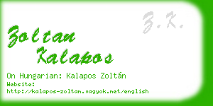 zoltan kalapos business card